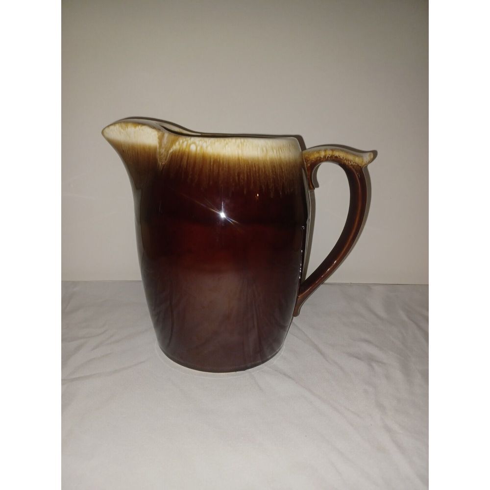 Vintage  Pottery‎ Brown Drip Glazed 8.5" Tall Pitcher USA Original #7011